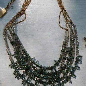 Kenneth Cole 5 strand green and clear crystal mult